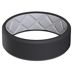 Egnaro Men's Silicone Rings, 7.5mm Wide 2.5mm Thick