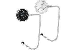 Knocent Purse Hook Handbag Hangers for Table Storage Decor, Womens Bag Hanger Holder (Marble White+Black)