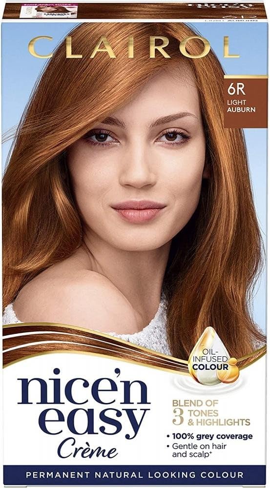 Clairol Nice'n Easy Permanent Hair Dye 110/6R Natural Light Auburn