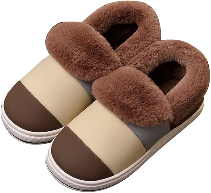 Nerig Men's Washable Thermal Winter House Slippers SlipOn