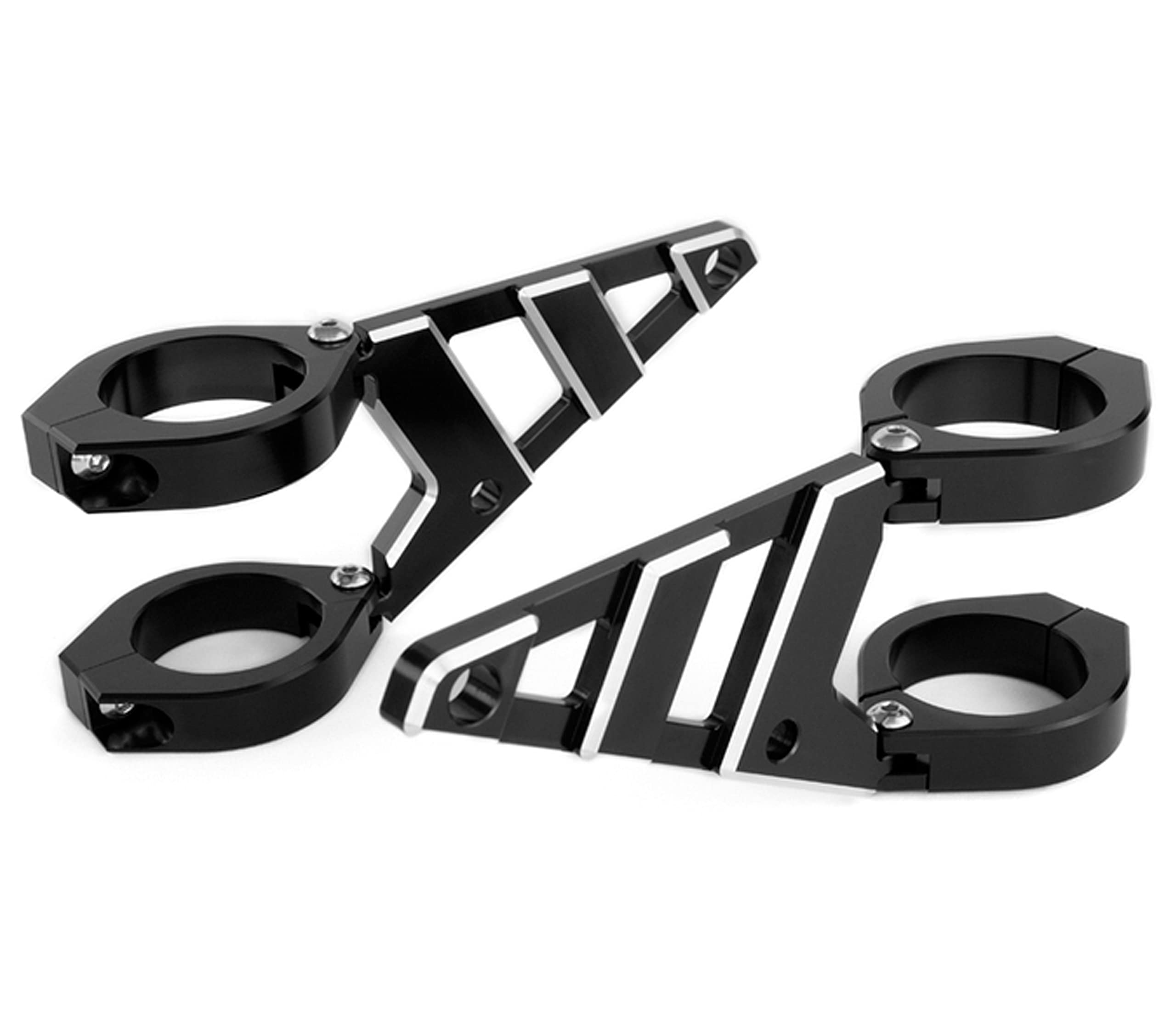 Alchemy Parts Premium Motorcycle Headlight Lamp Brackets with Indicator Turn Signal Holes for 42 to 43mm Diameter Forks | Heavy Duty | Easy Installation | Universal Fit | NO FORK REMOVAL REQUIRED
