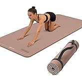 Wide Yoga Mat-80cm Non Slip Extra Thick 1/3'' Fitness Exercise Mat TPE Material High Resiliency Hot Yoga Mats(72“L x 32"W) With Carry Strap for Women Yoga Pilates, Home Floor Workout