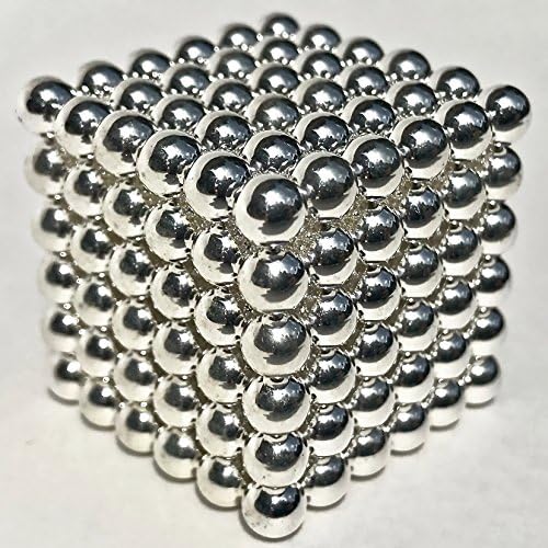 WokusFocus M-Cube โ 5mm Set of 216 Magnetic Balls Coated in Silver โ Fun Desk Toy for Office and School โ Creative Fidget Game to Relieve Stress, Anxiety, ADHD, Calm Mind, Increase Focus