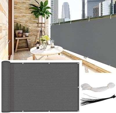 KAHEIGN 0.9x5m Balcony Privacy Screen 200g HDPE 95% UV Block Patio Fence Cover