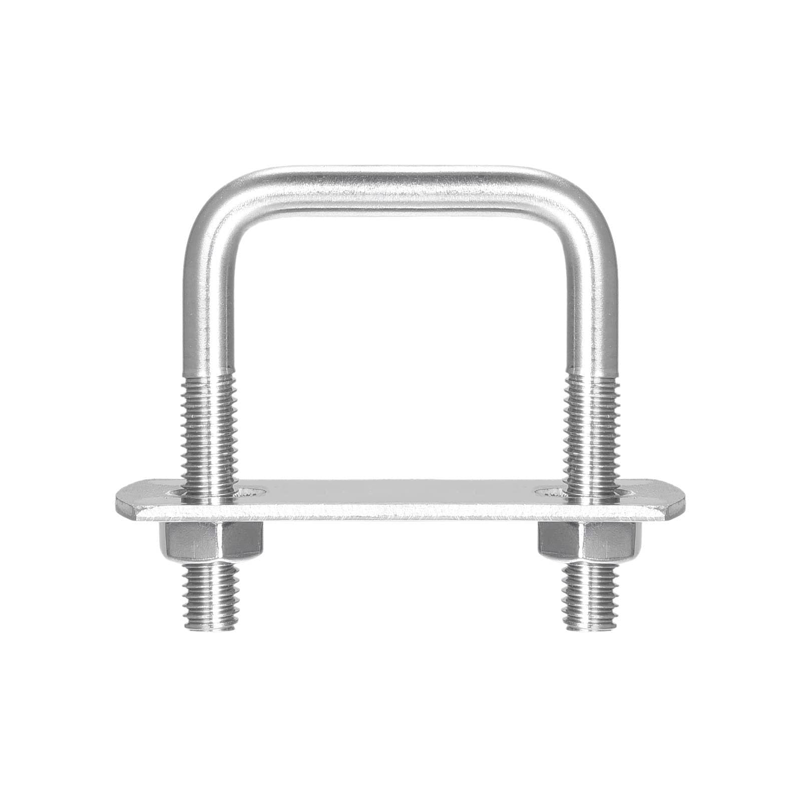 TA-VIGOR 10 sets M6 Square U-Bolts, 30mm Inner Width 50mm Length 304 Stainless Steel U-Bolts with Nut, Plate for Attaching Piping Conduit Cable Tube Brackets Boat Trailer