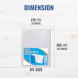 1ABOVE 6-Pack A4 Clear Exercise Book Covers Durable 150µm Thick 60mm Flap view 2