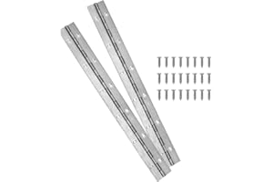 EYSOLD 2PCS 18Inch Continuous & Piano Hinges,Stainless Steel Piano Hinge,0.05" Thickness,1.2" Open Width, Ideal for Folding Cabinet Doors, Silvery Stainless Furniture Hinges Includes 36pcs Screws