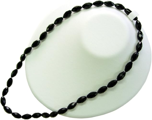 Amazon 最高級 天然ジェット ネックレス アーモンドカット 60cm 黒水牛クラスプ 10年保証付 フォーマル 葬儀 法事 弔事 Jn1043 ノアールジェット ネックレス 通販