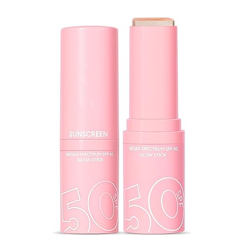 Sunscreen Stick SPF 50+, Clear Travel Size Sunblock Stick, Sunscreen SPF 50, Sun Cream SPF 50, Sun Stick with Hydrating Hyaluronic Acid & Niacinamide for a Dewy Glow, Non-Sticky, Refreshing