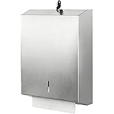 Paper Towel Dispenser Wall Mount Commercial, Brushed Stainless Steel & Fingerprint Resistant, Lockable, for c fold/Multifold/Trifold Paper Towels, Touchless Hand Towels Holder