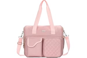 POCDUORG Professional Tote for Women 14" Laptop Bag - Teacher Nurse Work Bag Lay-Flat, Office College Commuting, Craft Organizer Bag