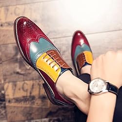 HuitJours Men Oxford Lace up Dress Shoes Wingtip