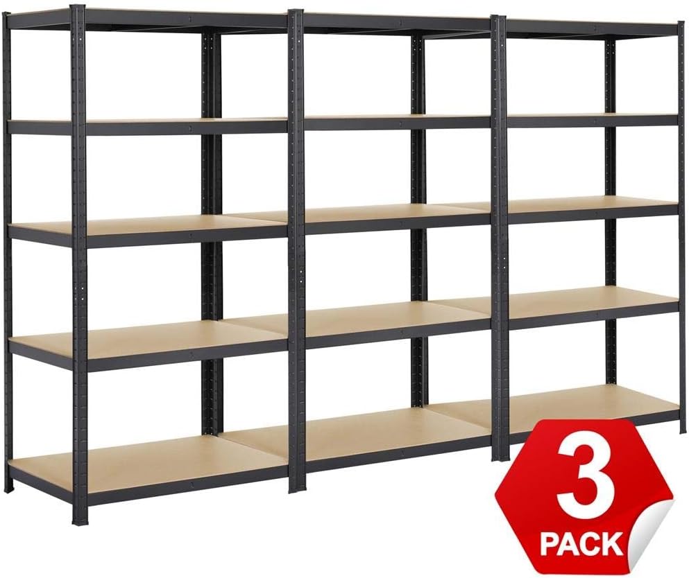 Yaheetech 3PCS Heavy Duty 5 Tier Garage Shelving Units Metal Storage
