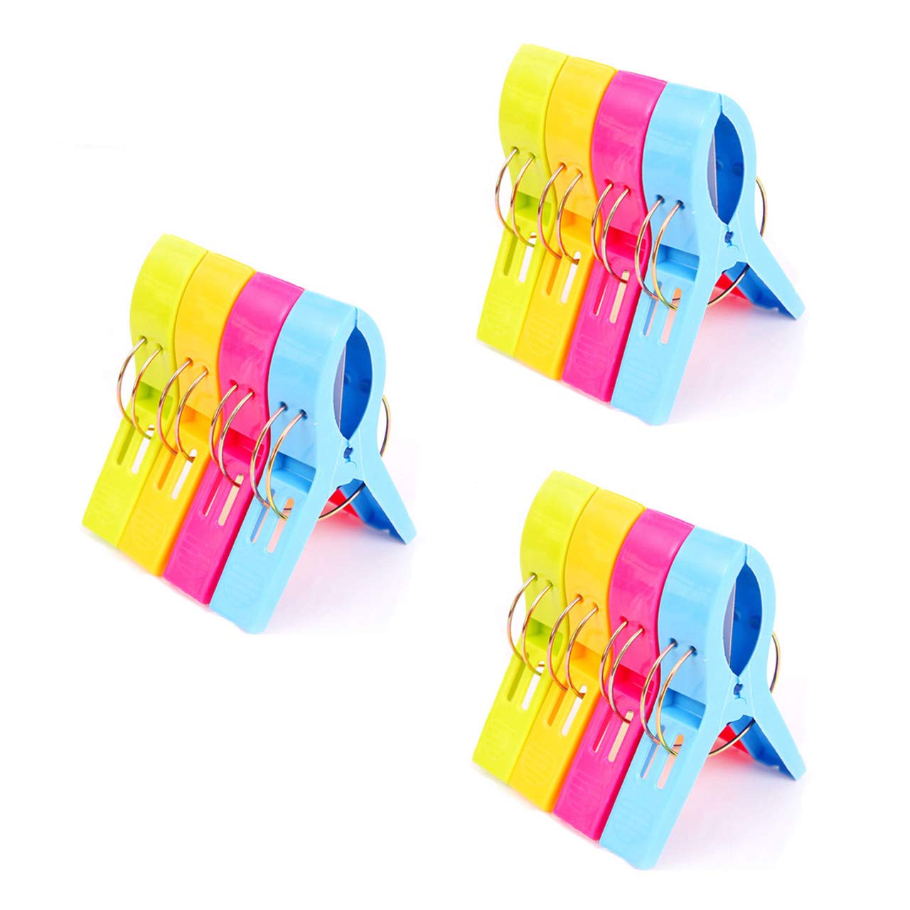 Strandtuch Clips, July Miracle 12pcs große winddichte Kunststoff Badezimmer Handtuch Clips, Quilt Clamps Wäscheklammern für Pool Stühle, Wäsche, Liegen und Sonnenliegen