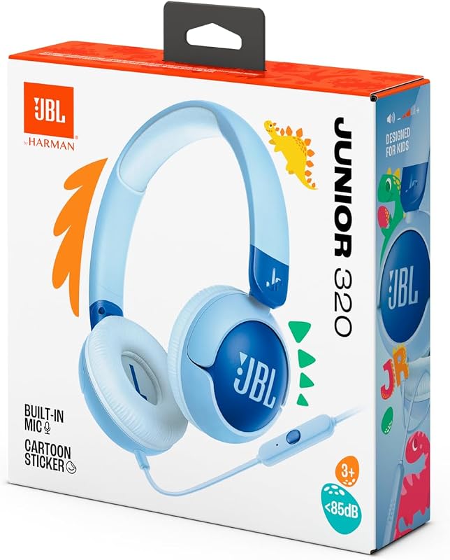 Junior 320, Auriculares Supraaurales para Niños, Azul