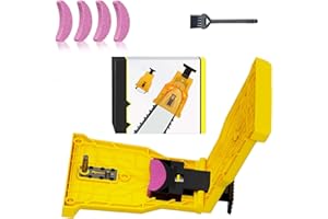 SWOJG Universal Chainsaw Teeth Sharpener, Portable Chain Saw Sharpener Tool, Chainsaw Sharpener Kit, Simple Operation Chainsaw Sharpener Jig for 12"-22" Chain Saw 3+1 Whetstone