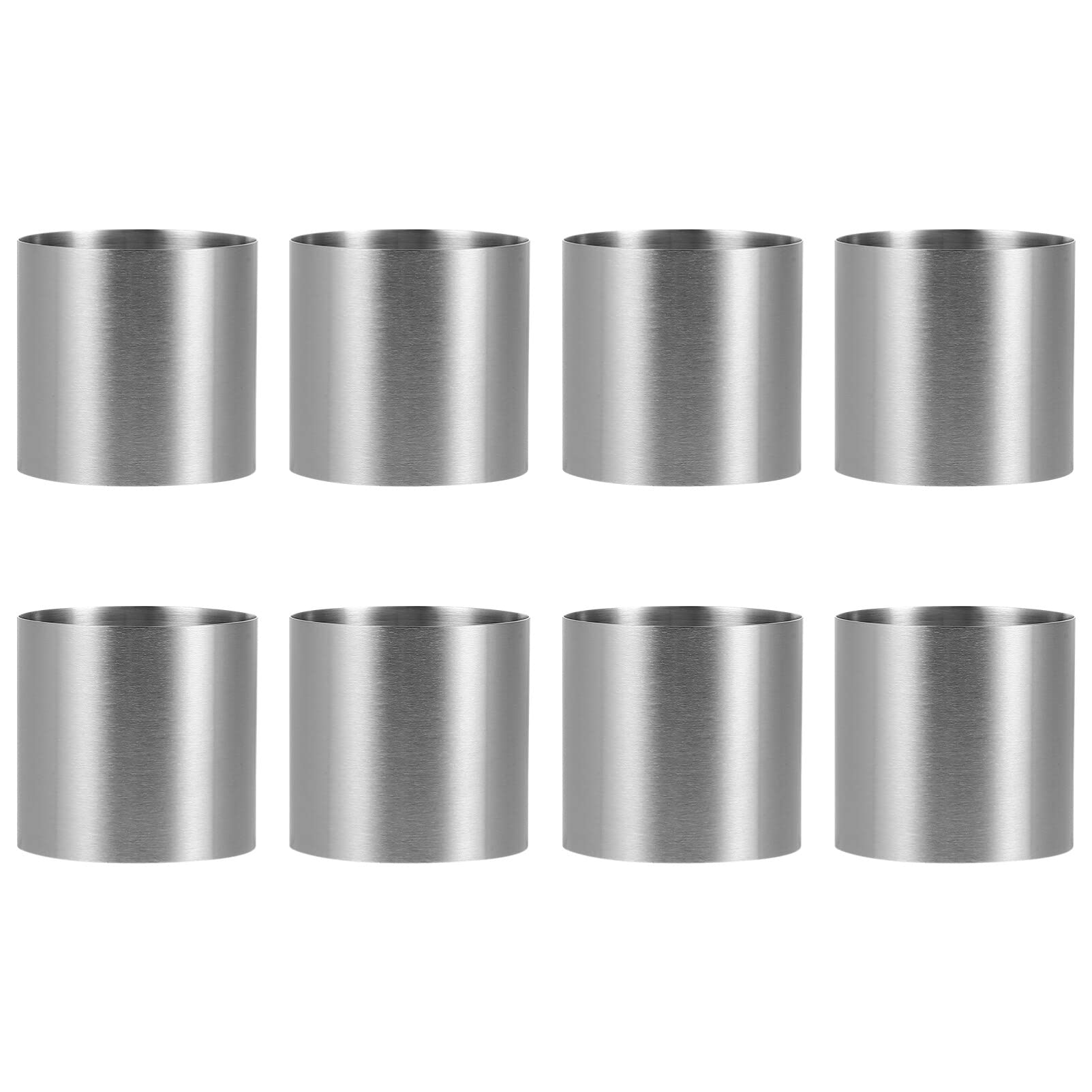 Yardwe Mini Cake Ring, 8Pcs Stainless Steel Cake Molds Cake Rings Mousse Mould Mousse Cheesecake Moulds Baking Mold Cooking for DIY Home Kitchen Chocolate