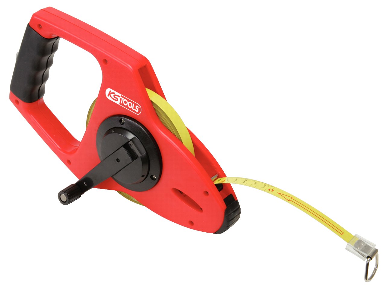 KS Tools 300.0056 Frame tape measure with yellow steel tape, plastic housing, 50m