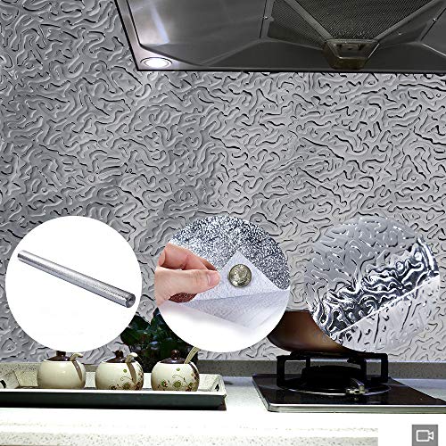 Kitchen Backsplash Wallpaper - Premium Peel&Stick Aluminum Foil Wall Paper|Self-Adhesive Backsplash for Kitchen Walls Cabinets Drawers & Shelves|Anti-mold, Heat Resistant & Washable Kitchen Wallpaper - Thumbnail 7