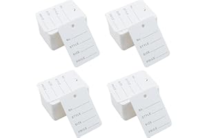 3000 PCS White Price Tags with Pre-Punched Holes, 1.94" x 1.38" Blank Kraft Paper Labels for Jewelry, Clothing, Retail, Shoes