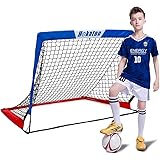Hekaton Portable Soccer Goal, Pop-up Soccer Nets for Backyard Training Goals for Soccer Practice, Kids Soccer Goal with Carry