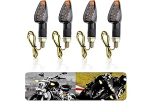 KIFIDAN 4PCS Motorcycle Turn Signals,12V 14LED Motorcycle Lights Turn Signal Assembly with Bright Amber Lamp,Universal Front/Rear Motorcycle LED Lights Compatible with Yamaha Honda