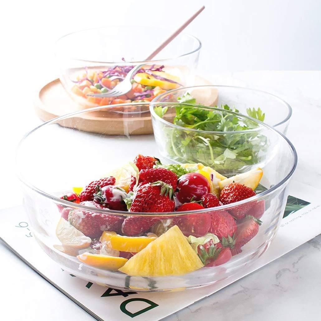 Buy Glass Traditional Serving / Mixing / Salad Bowl 1.3L, Set Of 2