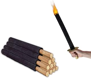 Avantina 11 Fackeln Hochwertige 45 Min. Wachs-Fackeln inkl. 11 x Handschutz, mit Extra Langem Griff, Kinder Fackeln Spaß für Nachtwanderung