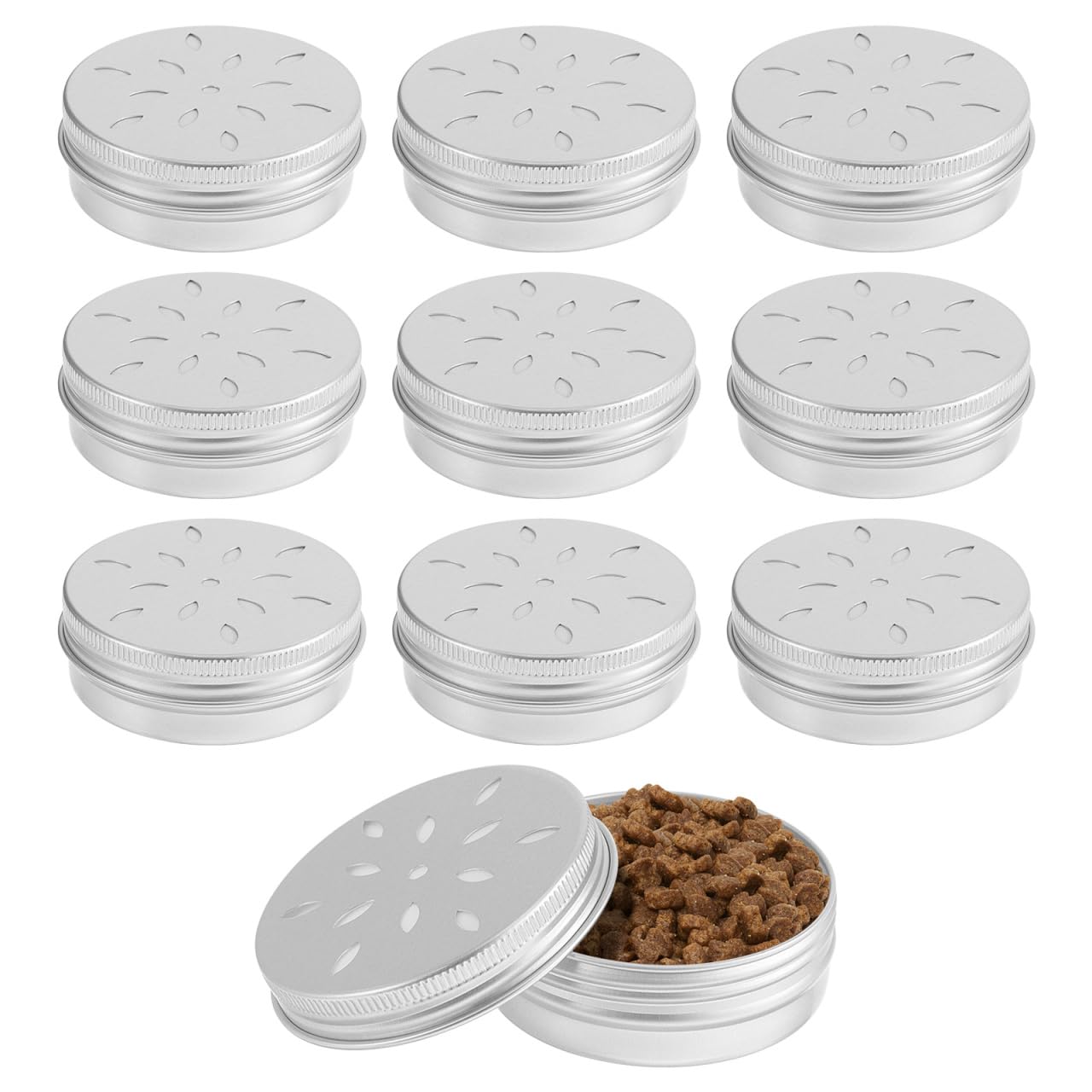 ULTECHNOVO Dog Scent Training Container 10-Pack Aluminium Jars for Canine Nose Work and Scent Detection Training Tool