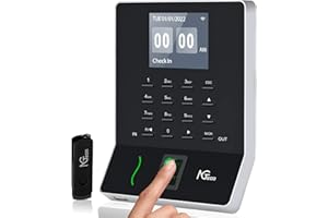 NGTeco Time Clock, App-Based Fingerprint Time Clocks for Employees Small Business, 2.4GHz LAN WiFi Clock in and Out Machine A