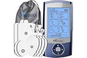 MEDVICE Rechargeable Tens Unit Muscle Stimulator, 2nd Gen 16 Modes & 8 Upgraded Pads for Natural Pain Relief & Management, FDA Cleared Electric Pulse Impulse Mini Massager Machine