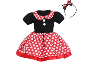 IBTOM CASTLE Baby Girl Polka Dots Princess Costume Birthday Fancy Dress up Party Cosplay Ears Dance Clothing Set