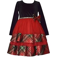 sachin and babi light blue dress Bonnie Jean Toddler Girls Velvet Plaid Hipster Dress