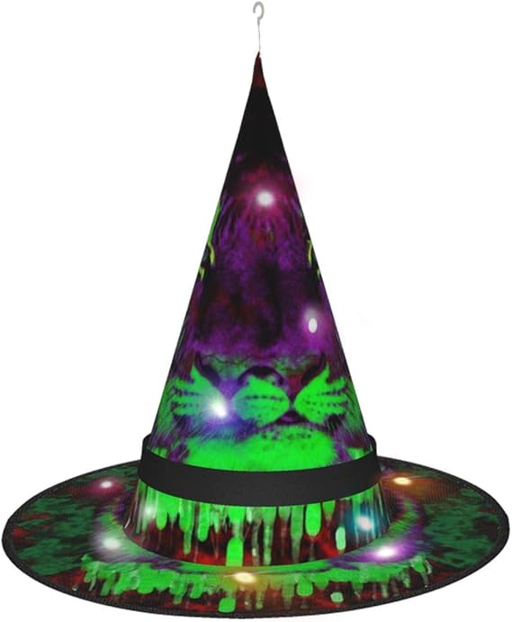 Amazon Co Jp 魔女の帽子 ハロウィン パーティーグッズ パーティーハット ファッションledライト ファンタジーの花とカラフルな蝶とのシームレスな花柄 仮装 コスプレ イベントなどに 33x38 Cm 服 ファッション小物