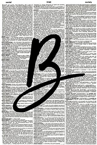 Alphabet ART PRINT - Letter B Art Print - Typography ART PRINT - Vintage Art Print - Illustration - Picture - Vintage Dictionary Art Print - Book Print - Wall Art - Personalized GIFT 1001D