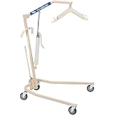 Invacare Hydraulic Patient Lift, Lightweight Transfer Lift Chair with 450 lb Weight Capacity, Bent Mast for Safer Transfers, 6-Point Padded Swivel Bar, Floor-to-Bed Height Range for Fall Recovery
