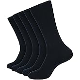 MERNEST Men's Dress Socks Pack of 5 - Lightweight Cotton Crew Socks for Men - Super Soft Breathable Ribbed Dress Sock