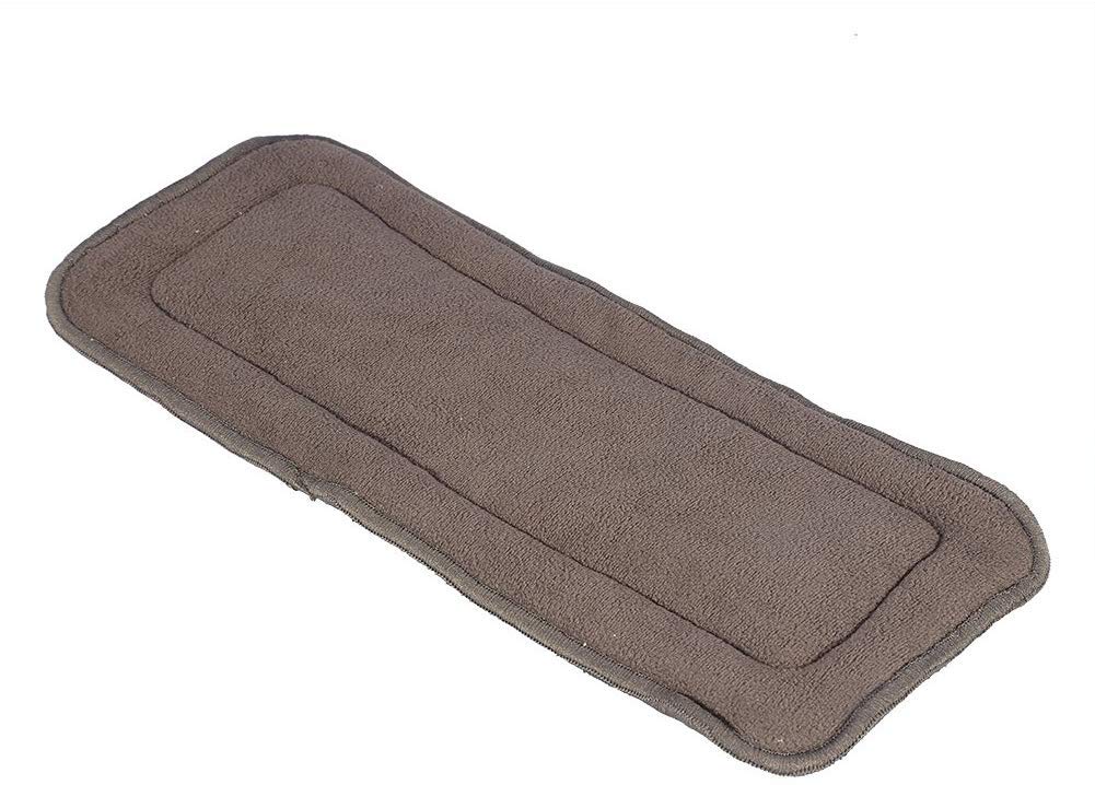 2Sizes 5 Layers Adult Teenages Cloth Diaper, Washable Bamboo Charcoal Cloth Nappy Liner Super Absorbent Nappy Pad Liners for Bowel Incontinence (S)