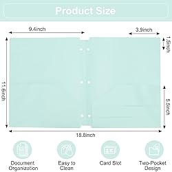 EOOUT 8 Pack Pocket Folders for 3 Ring