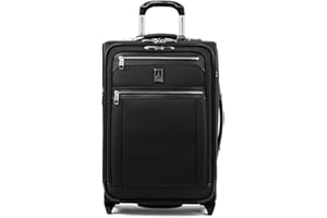 Travelpro Platinum Elite Softside Expandable Carry on Luggage, 2 Wheel Upright Suitcase, USB Port, Men and Women, Shadow Black, Carry On 22-Inch