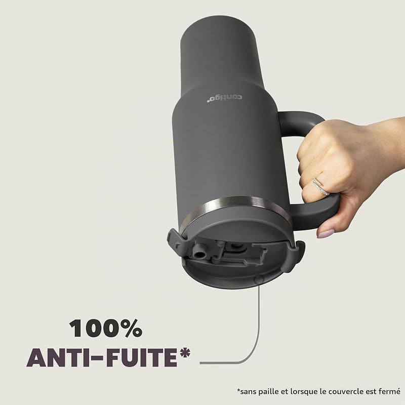 Streeterville Gobelet avec Poignée et Paille | Froid 29 h | 1200 ml