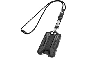 LIUGX Badge Holder with Heavy Duty Breakaway Lanyard, Carbon Fiber-Texture, Durable ID Card Holder (Holds 6 Cards) with Quick Release Detachable Buckle, Metal Clip, American Flag