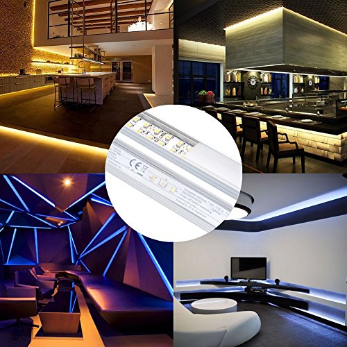 12-Pack 3.3ft/1Meter U Shape LED Aluminum Channel System with Cover,24 End Caps and 24 Mounting Clips,48 Screws for LED Strip Light Installations, Led Lights Diffuser Segments