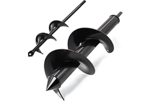 TCBWFY Auger Drill Bit for Planting 1.6x9in,3x12in Garden Auger Spiral Drill Bit Rapid Planter for 3/8”Hex Drive Drill - for Tulips, Iris, Bedding Plants and Digging Weeds Roots