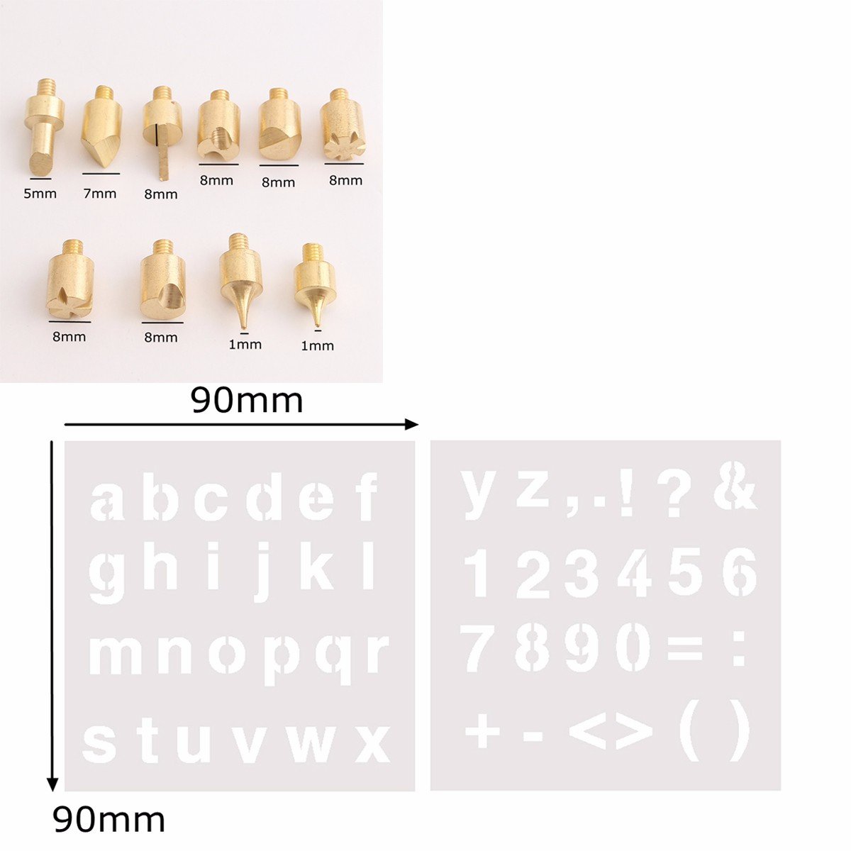 28pcs Wood Burning Pen Extra Tips and Stencils Soldering Iron Burner Hobby Kit Pyrography Wood Burning Alphabet Numbers Symbols Stamps Personalization Set Kit