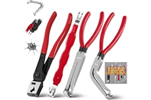 COLUCK 5Pcs Electrical Disconnect Pliers for Cars, Hose Clamp Pliers Connector Removal Tool Disconnect Tool and Connector Separator with terminal removal tool kit Automotive Electrical Tools Automotive Tools