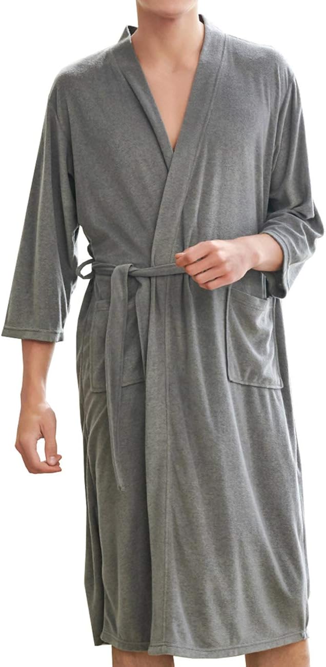 DGGLIFE Men's Robes Terry Cloth Lightweight Bathrobes Short