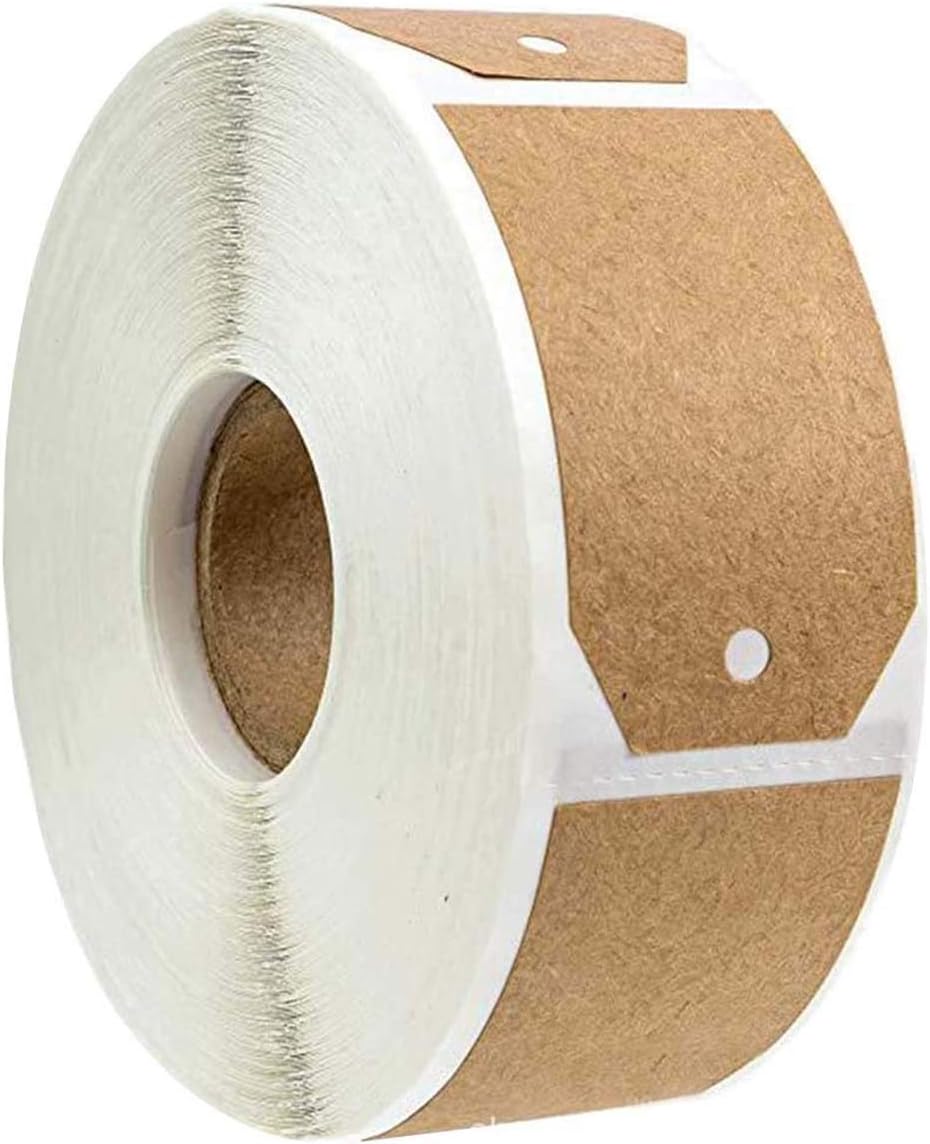 1.2x2.2Inch Labels Stickers,300 Pcs Natural Brown Kraft Stickers,Self-Adhesive Blank Stickers Handmade Baking Sticker Gift Tags Holiday Present Stickers (1.2x2.2Inch)