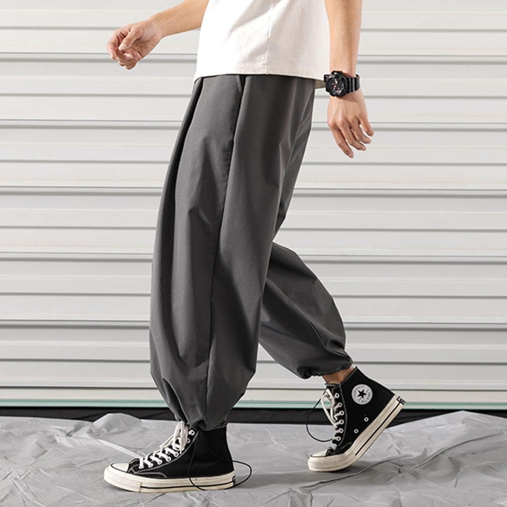 Amazon Sukesem サルエルパンツ メンズ ワイドパンツ アラジンパンツ ゆったり 袴パンツ おおきいサイズ 無地 調整紐 部屋着 ロングパンツ 通販