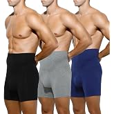 Arjen Kroos Men's Tummy Control Shapewear Girdle Underwear 3 Pack | Body Shaper,Slimming Boxer Briefs,High Waist Cut,Waist &amp; Stomach Slimmer,Moisture Wicking,Organic Cotton,with Open Fly Pouch